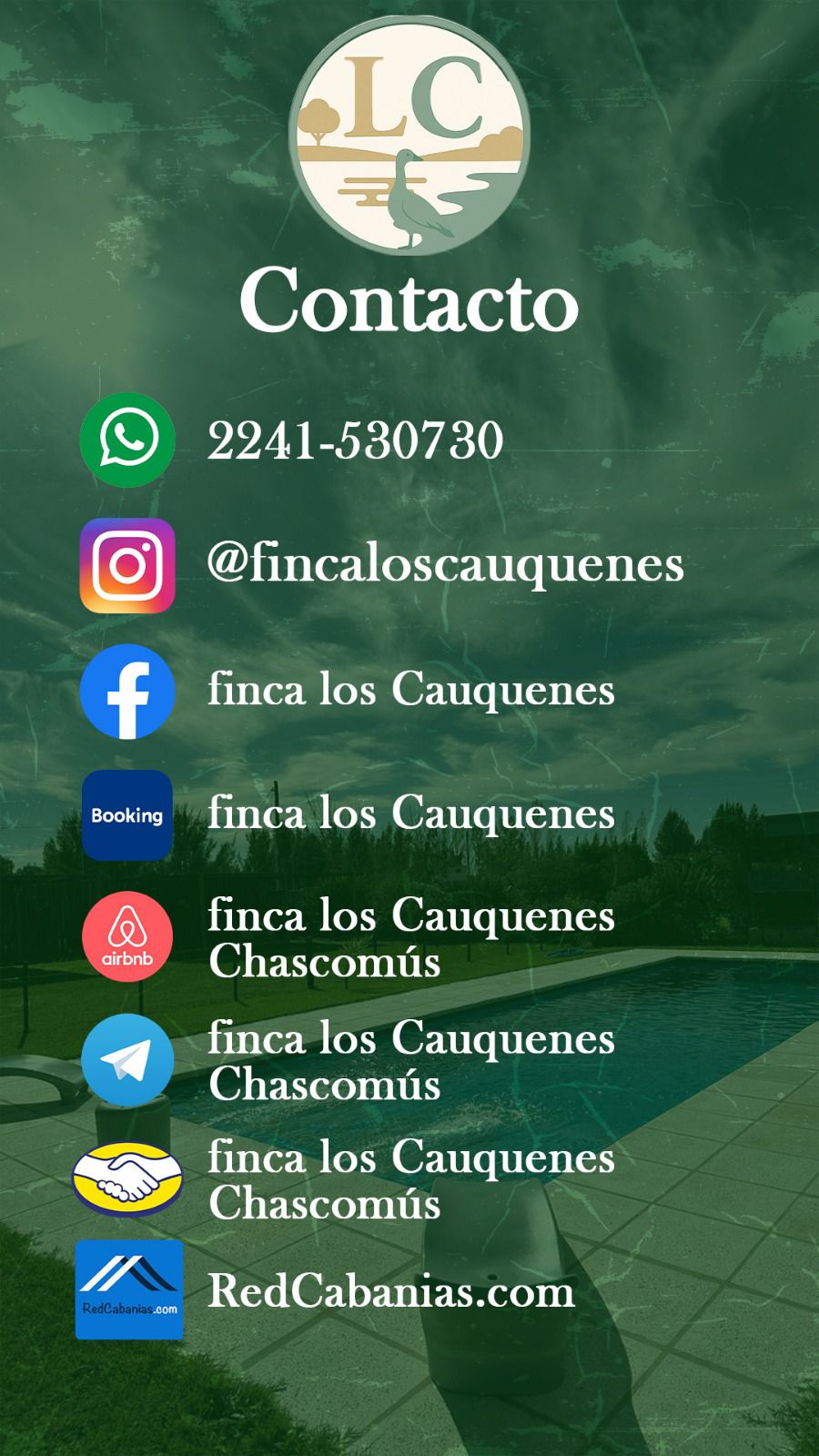 Información de contacto - Finca Los Cauquenes